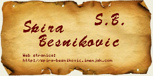 Spira Besniković vizit kartica